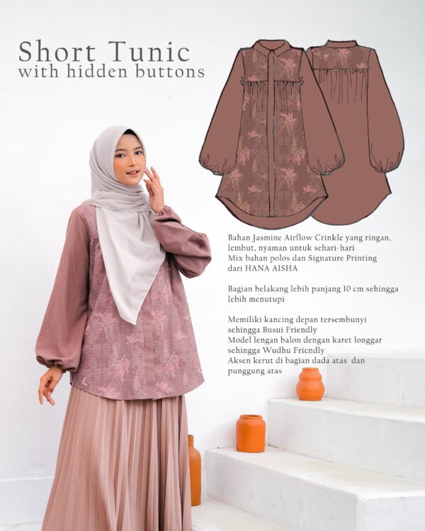 Annasha Short Tunic Brown - Image 2