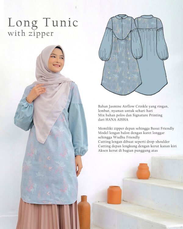 Annasha Long Tunic Blue - Image 2